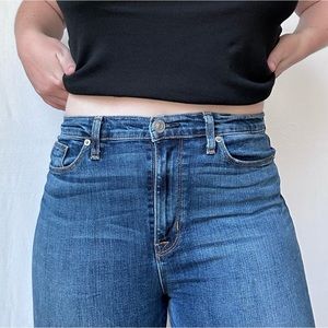 Hudson High-Rise Bootcut Jeans Frayed Split